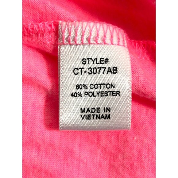 Zenana Women's V-Neck Short Sleeve Tee Shirt in Pink - Sz XL - Picture 4 of 5